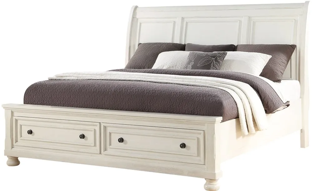 Stella Off-White Queen Storage Bed