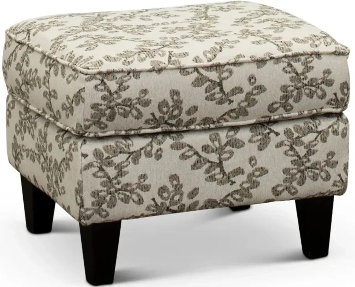 Loren Neutral French-Inspired Ottoman