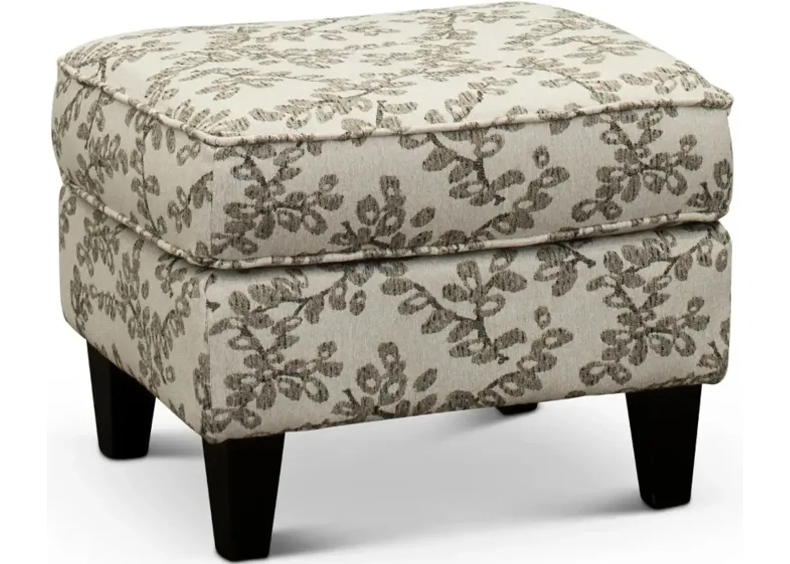 Loren Neutral French-Inspired Ottoman