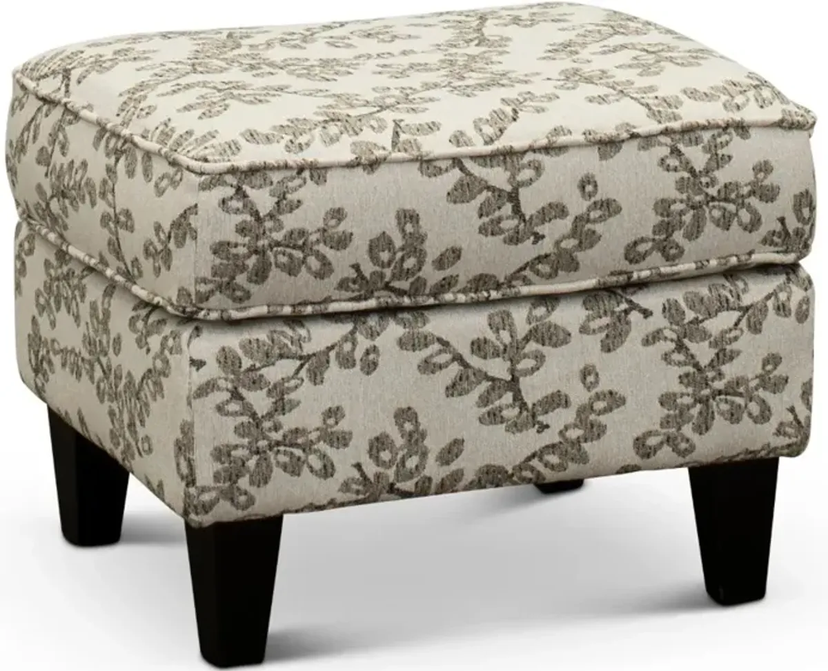 Loren Neutral French-Inspired Ottoman