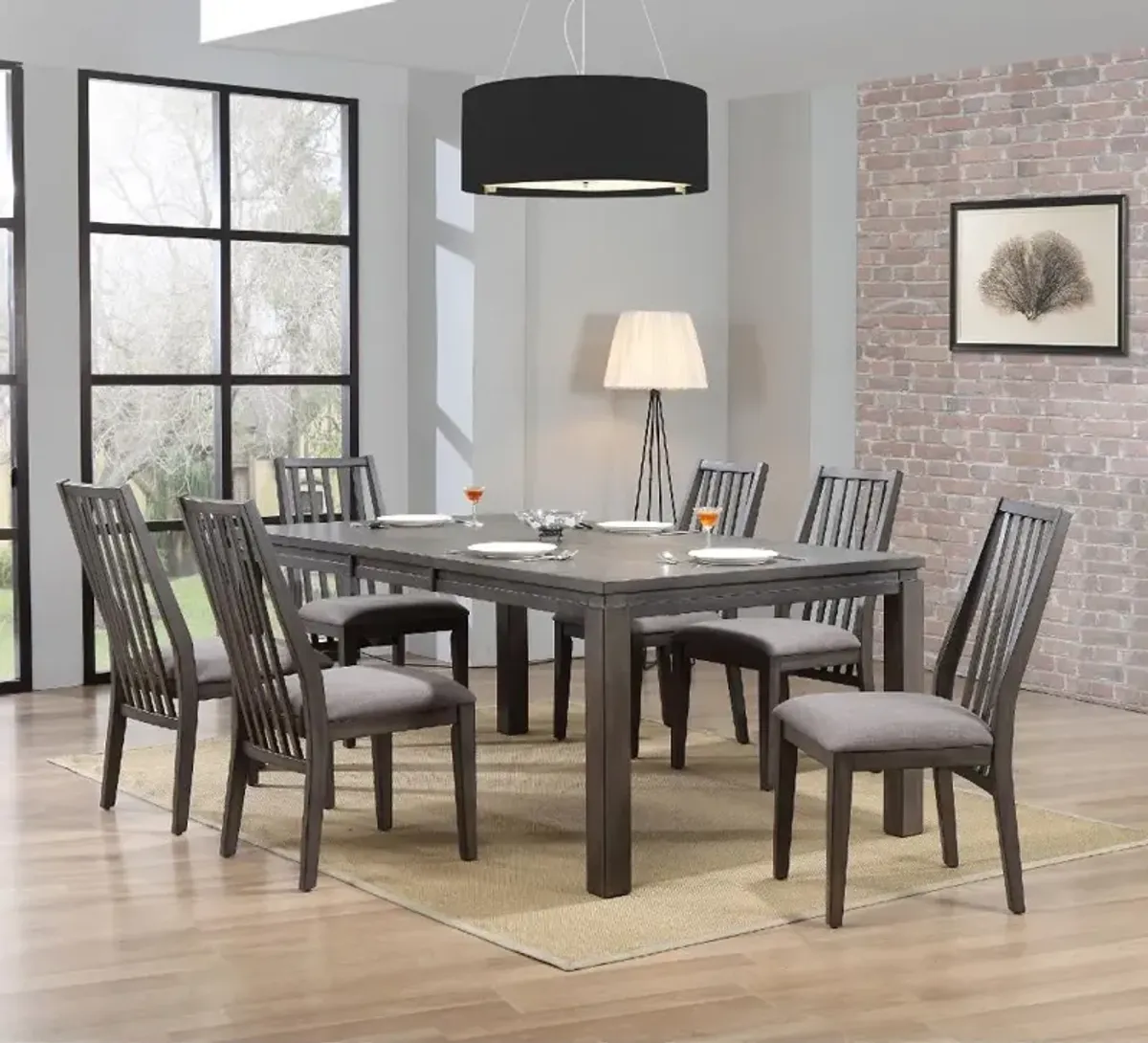 Hartford Gray Slat Back Dining Chair