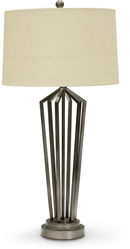 34 Inch Dark Silver Metal Table Lamp