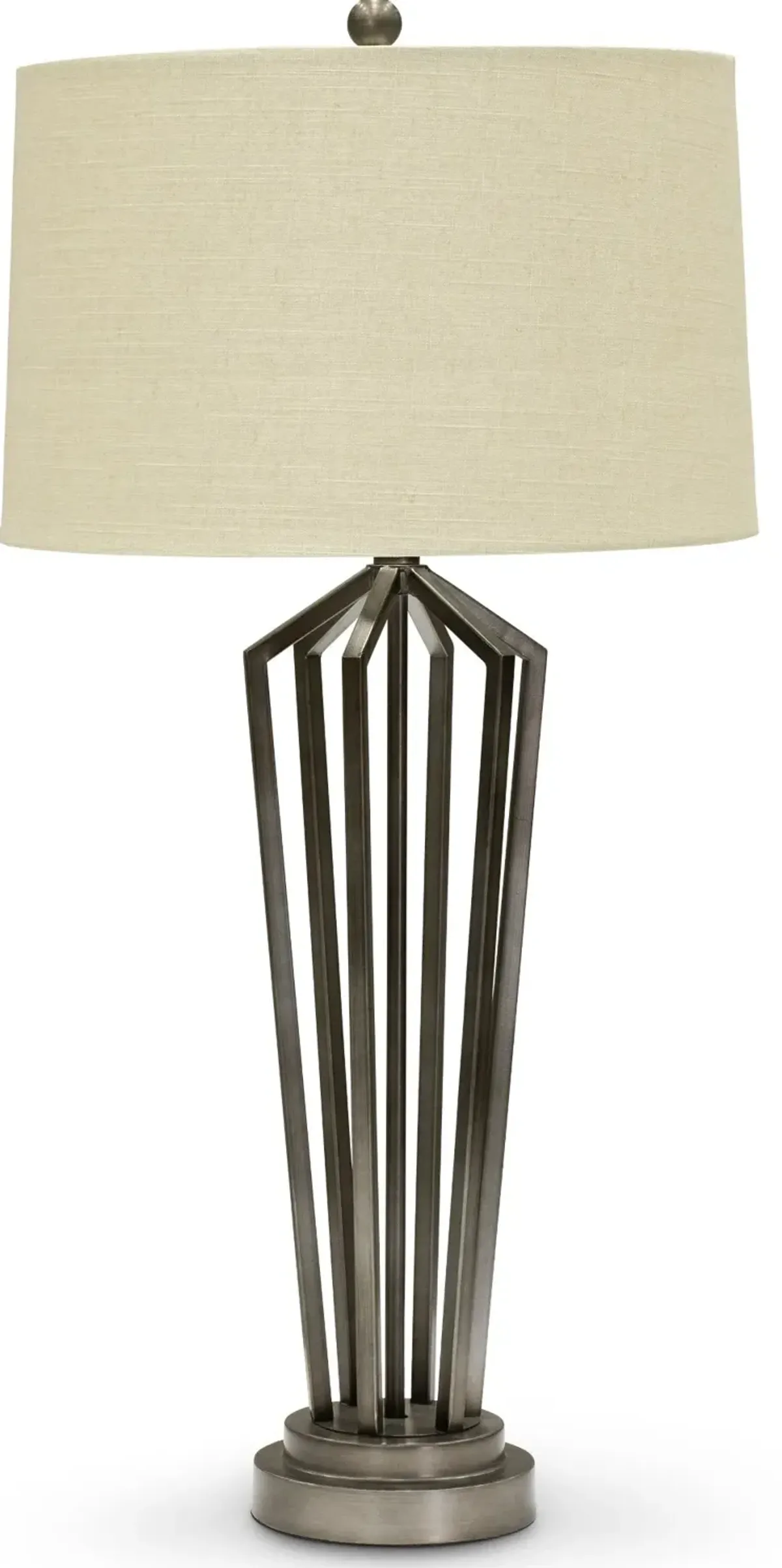 34 Inch Dark Silver Metal Table Lamp