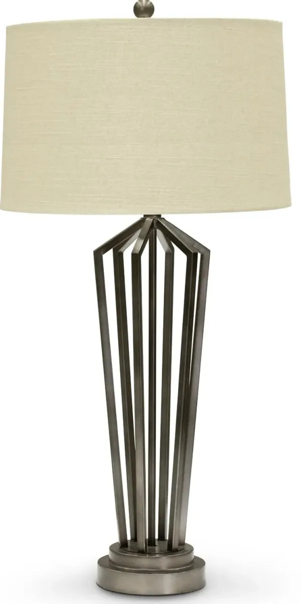 34 Inch Dark Silver Metal Table Lamp