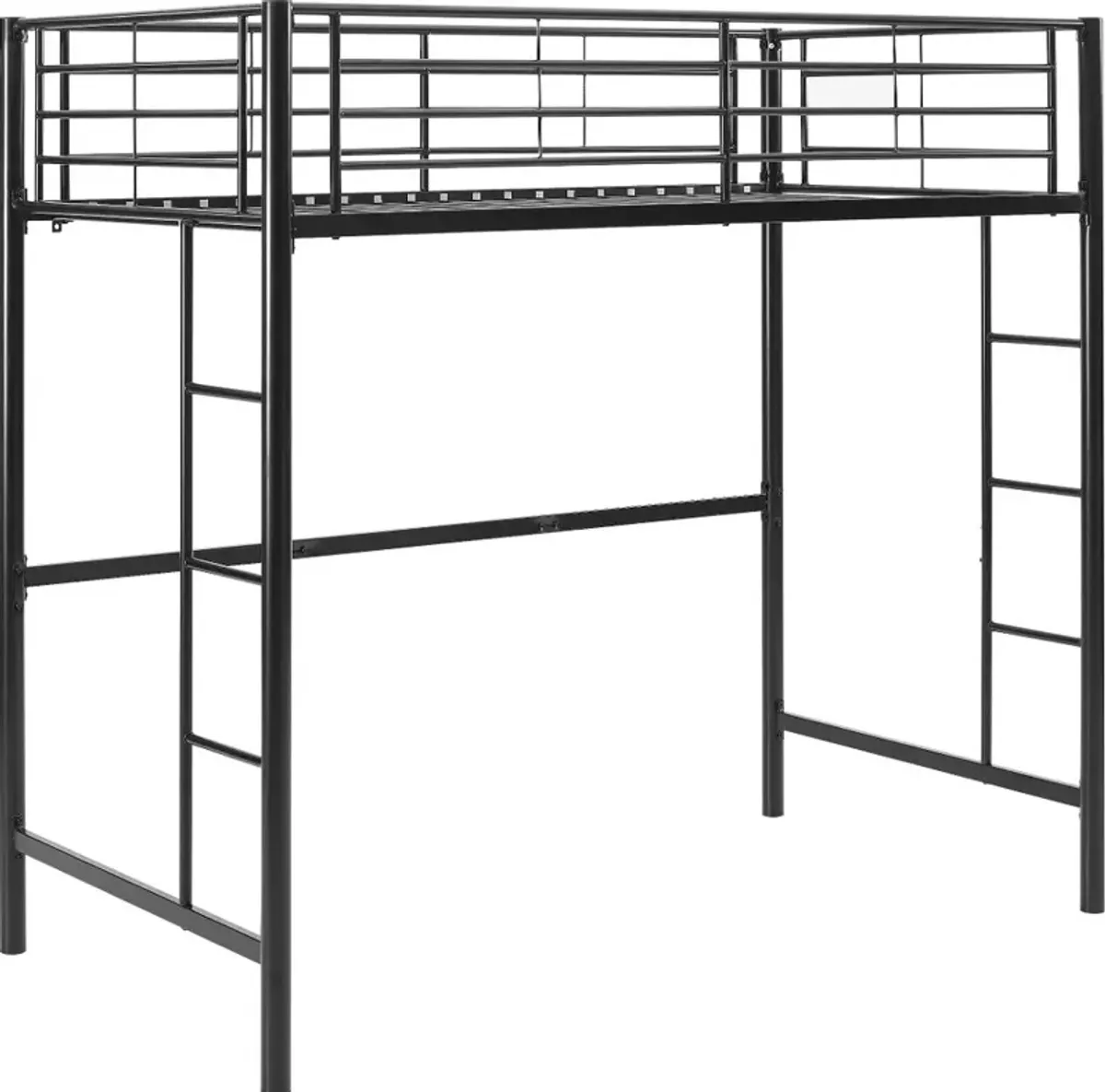 Premium Black Metal Twin Loft Bed - Walker Edison