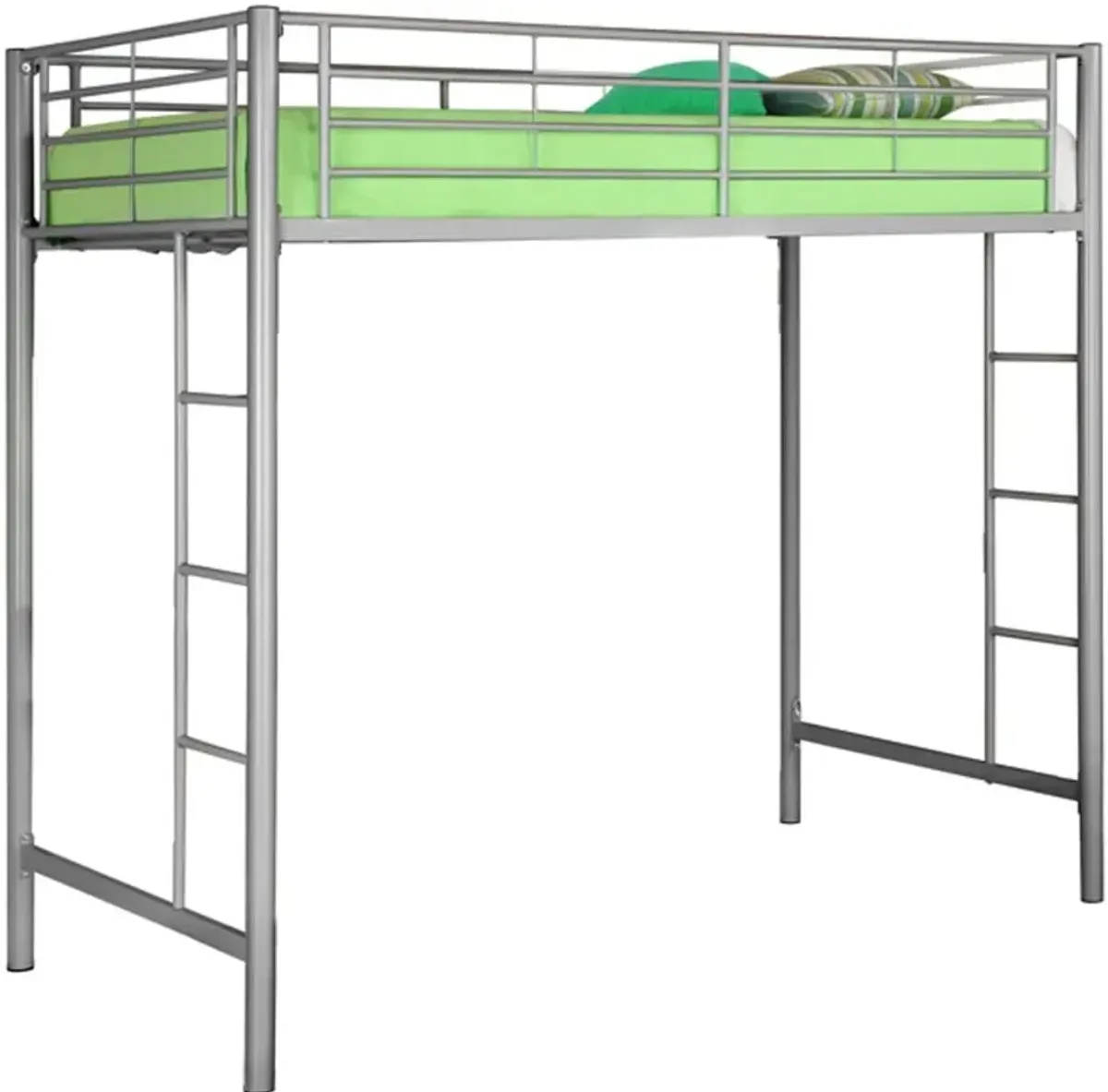 Premium Silver Metal Twin Loft Bed - Walker Edison