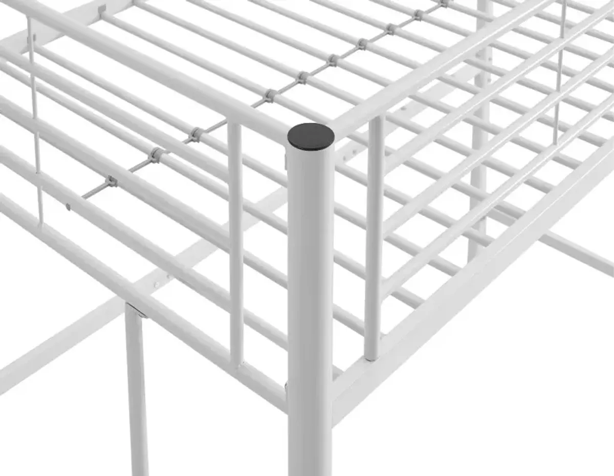 Premium White Metal Twin Loft Bed - Walker Edison