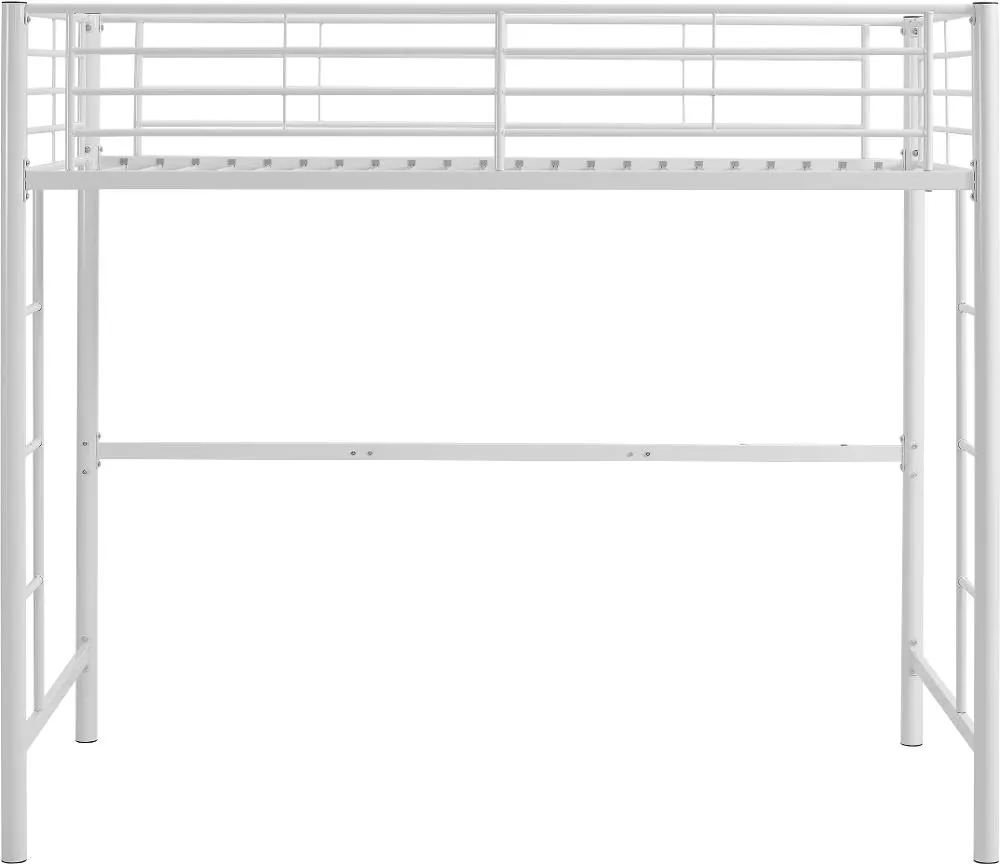 Premium White Metal Twin Loft Bed - Walker Edison