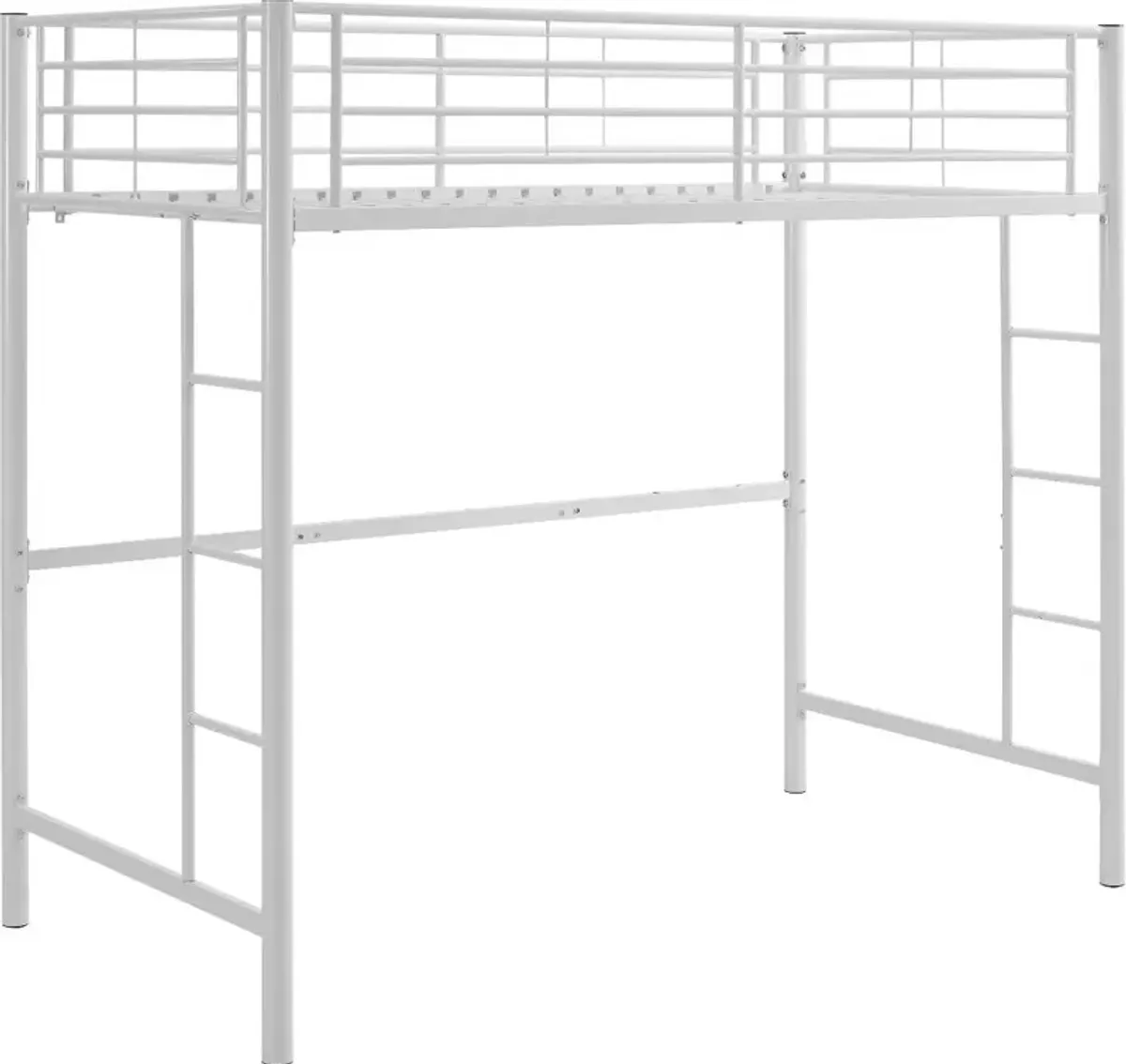 Premium White Metal Twin Loft Bed - Walker Edison