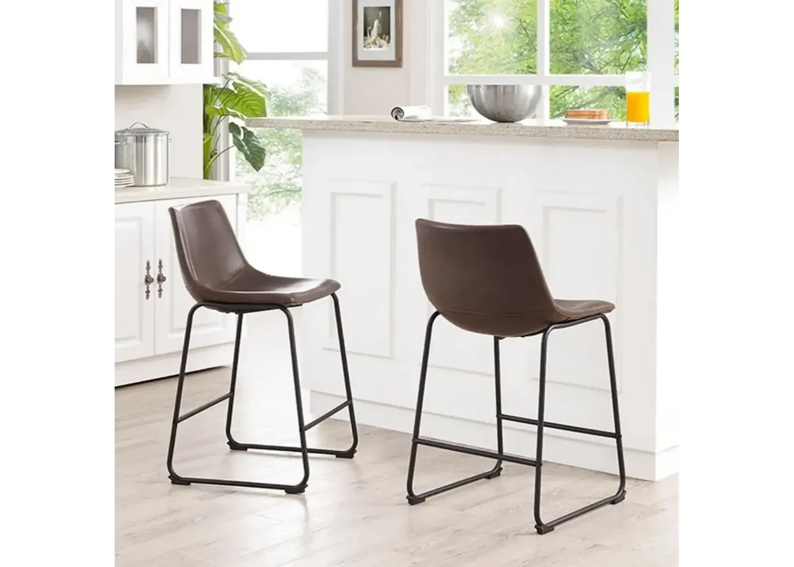 Slope Brown Counter Height Stool, Set of 2