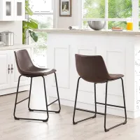 Slope Brown Counter Height Stool, Set of 2