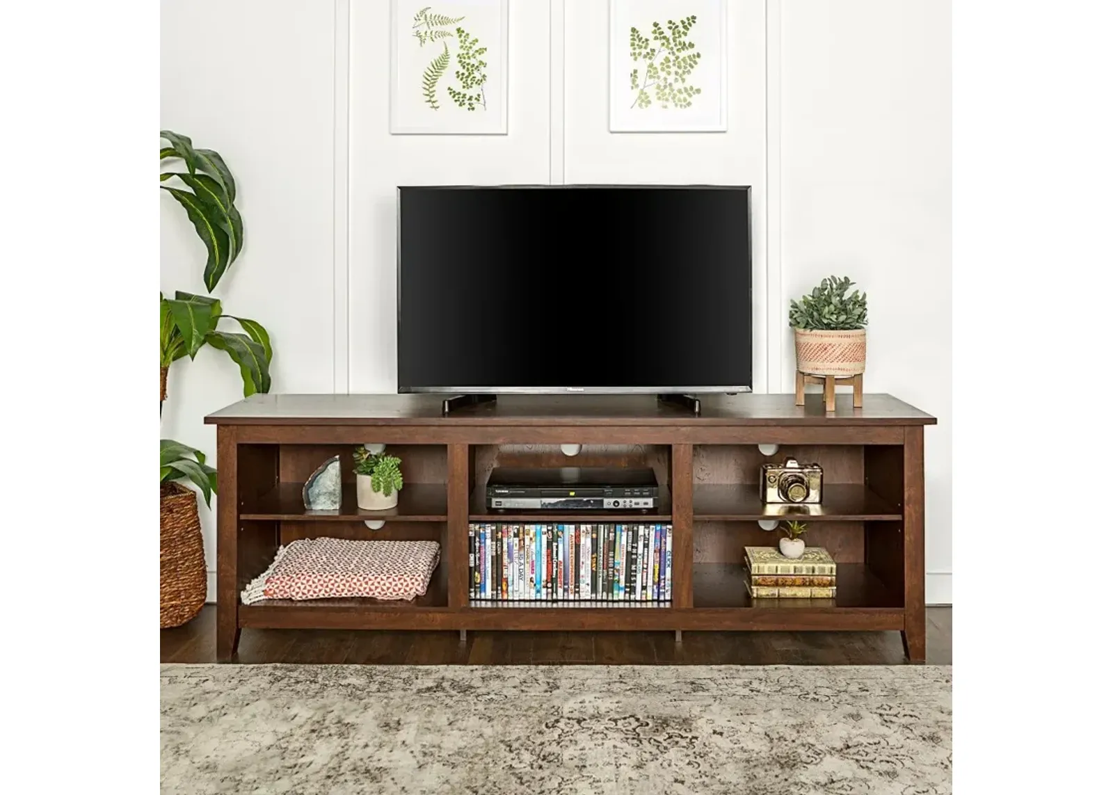 Whitney 70 Inch Walnut Brown TV Stand - Walker Edison