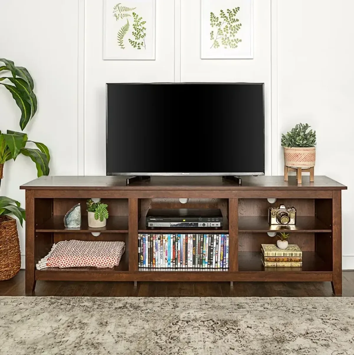 Whitney 70 Inch Walnut Brown TV Stand - Walker Edison