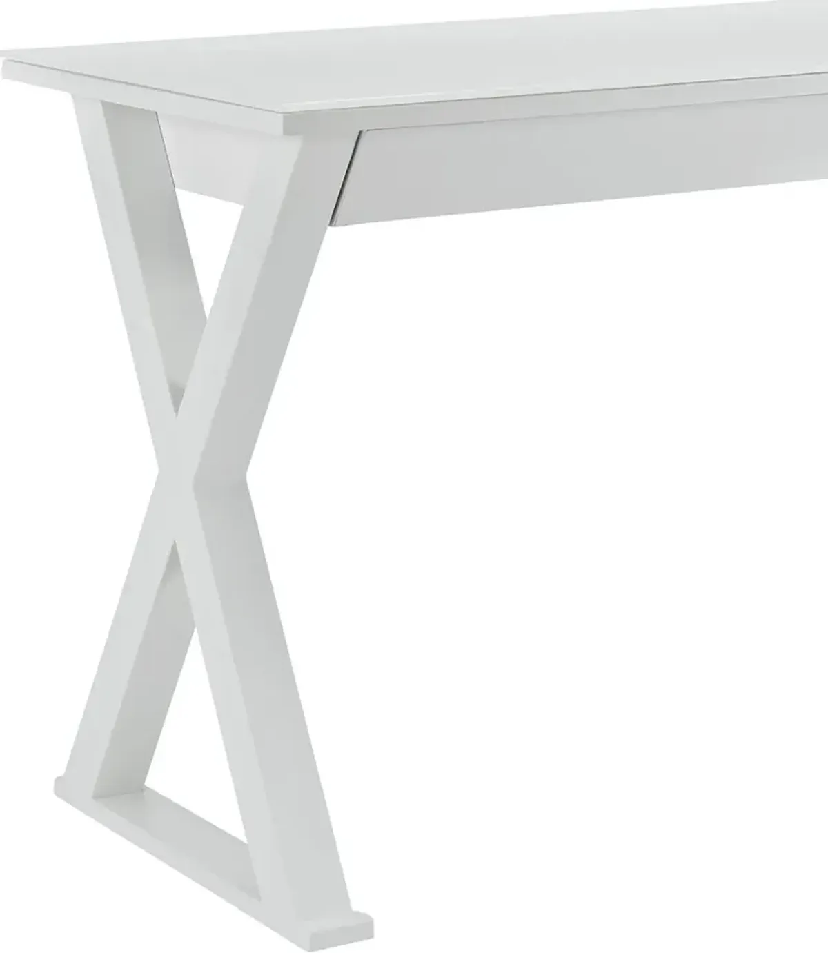 White 48 Inch Metal and Glass Desk - Walker Edison