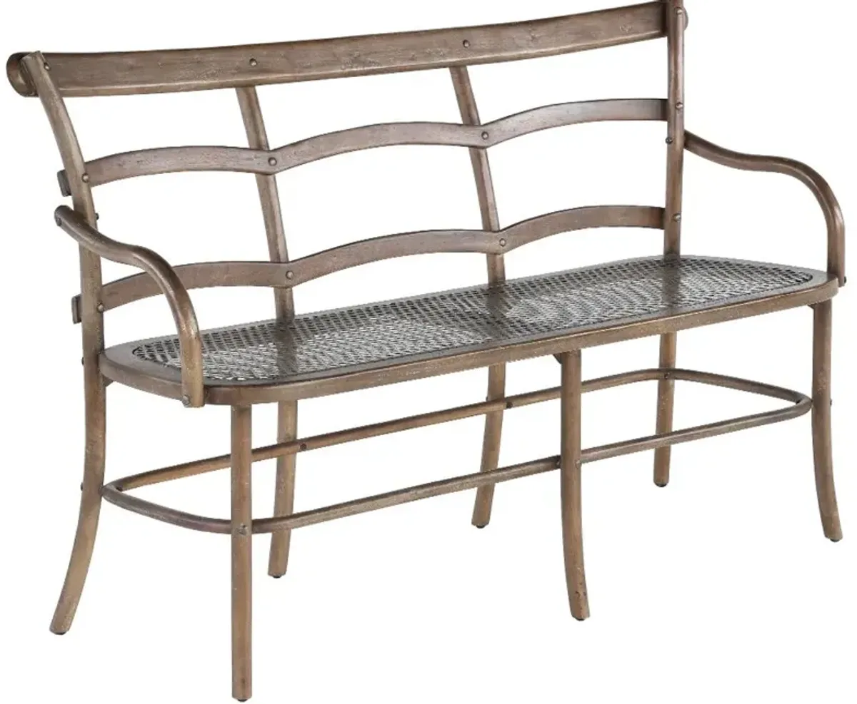 Timberwood Three Seater Bench with Metal Mesh Seat - Soulan