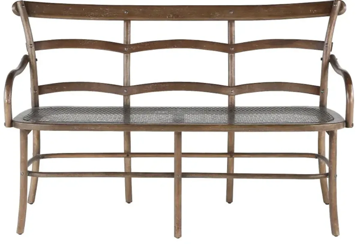 Timberwood Three Seater Bench with Metal Mesh Seat - Soulan