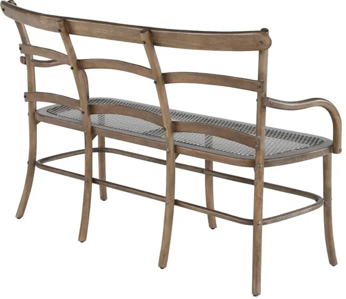 Timberwood Three Seater Bench with Metal Mesh Seat - Soulan