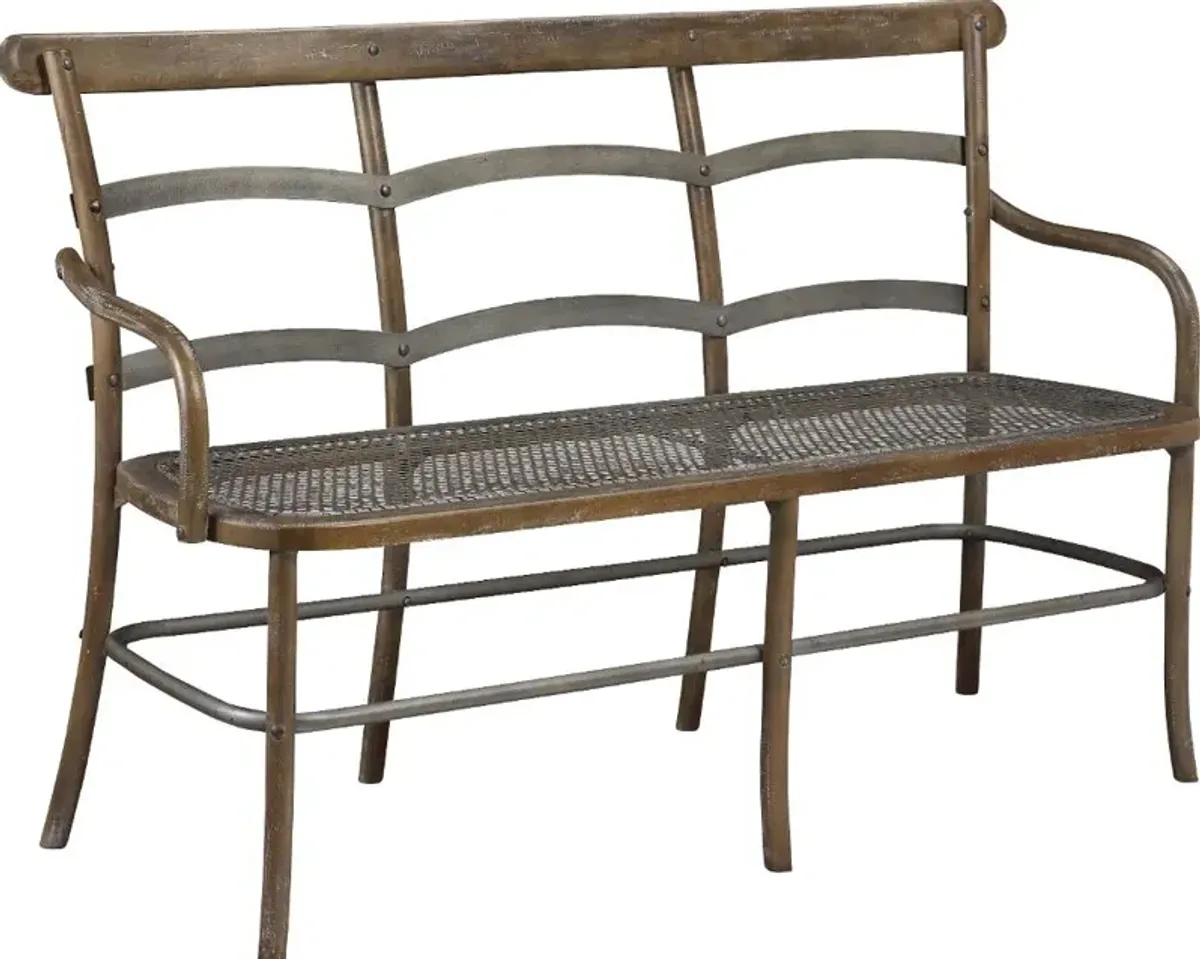 Timberwood Three Seater Bench with Metal Mesh Seat - Soulan