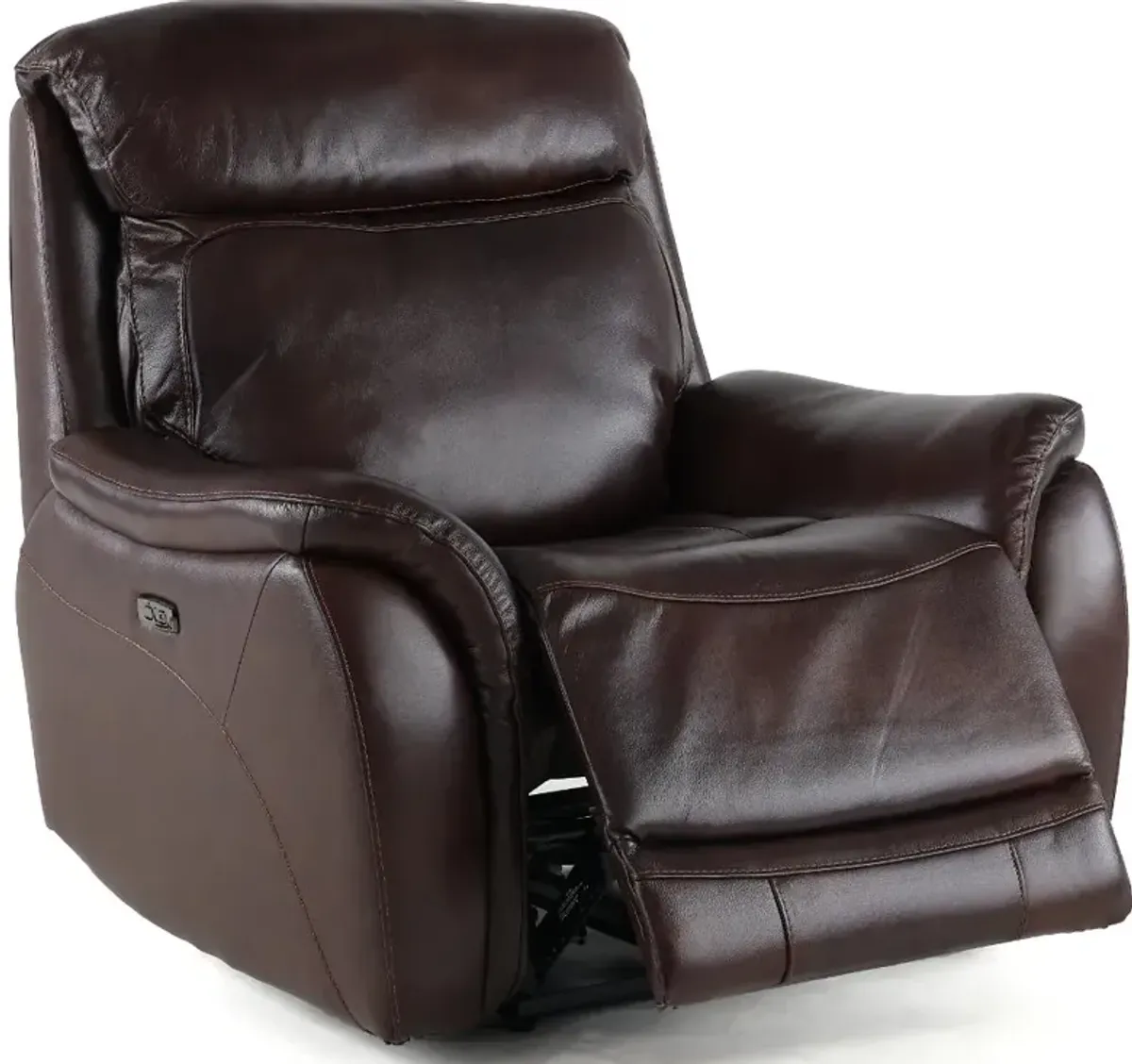 Happy-Happy Brown Leather-Match Power Recliner