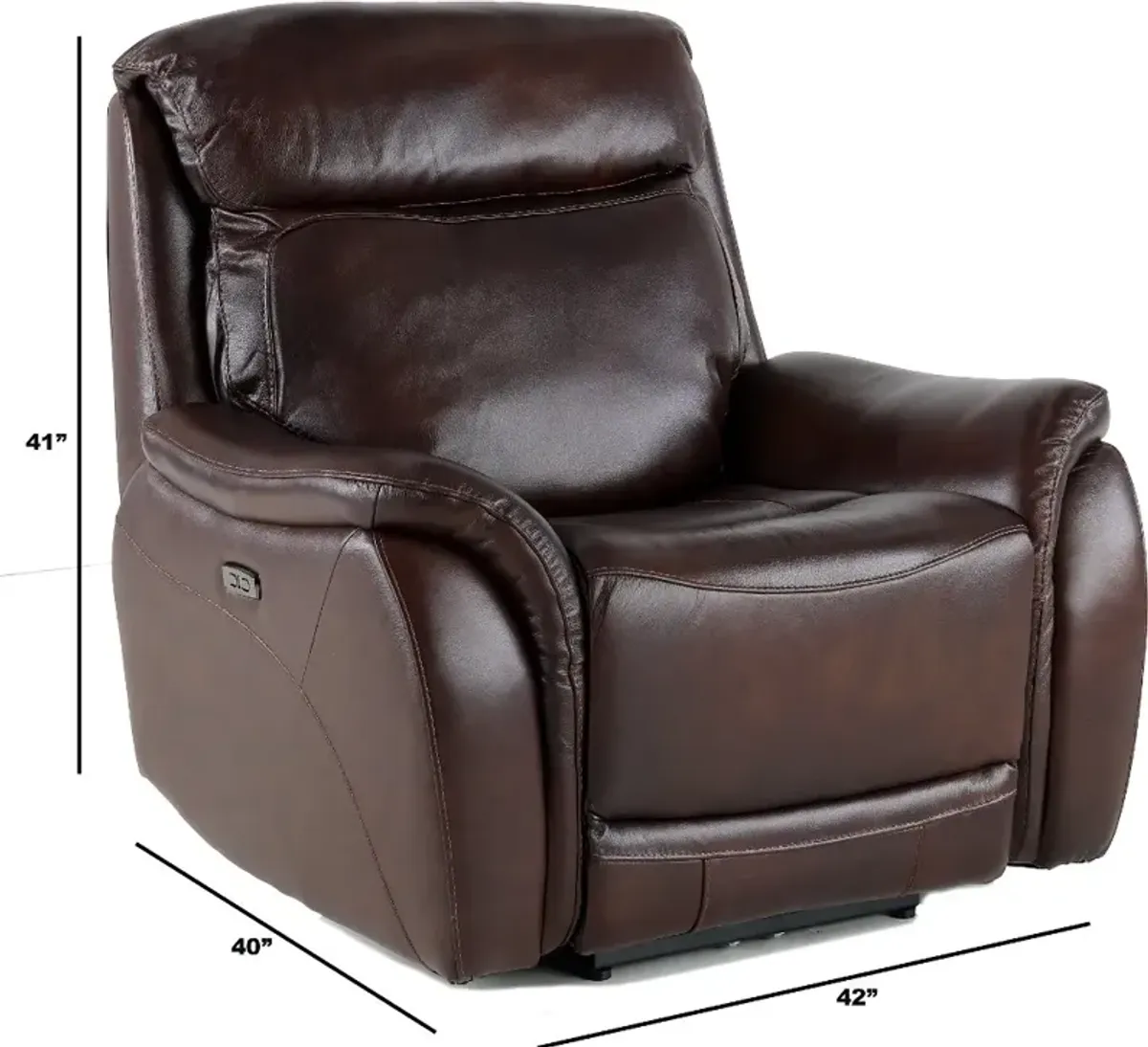 Happy-Happy Brown Leather-Match Power Recliner