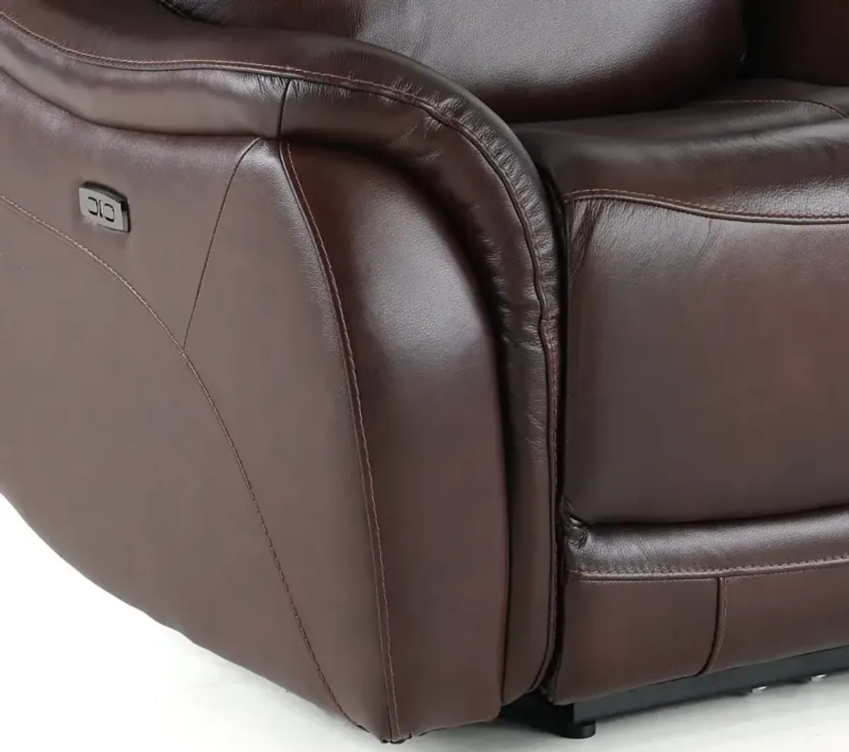 Happy-Happy Brown Leather-Match Power Recliner