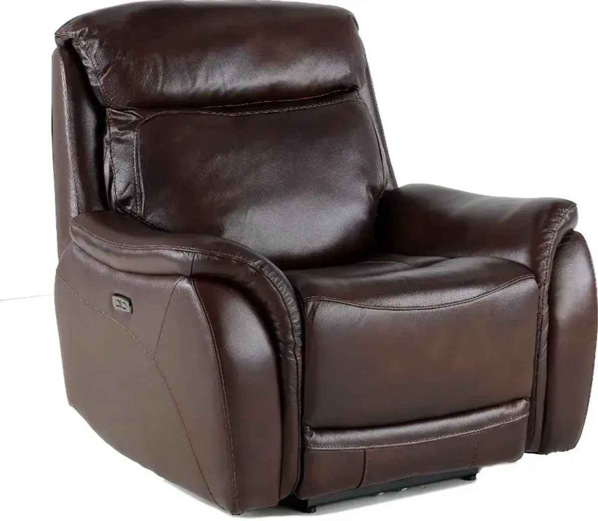 Happy-Happy Brown Leather-Match Power Recliner