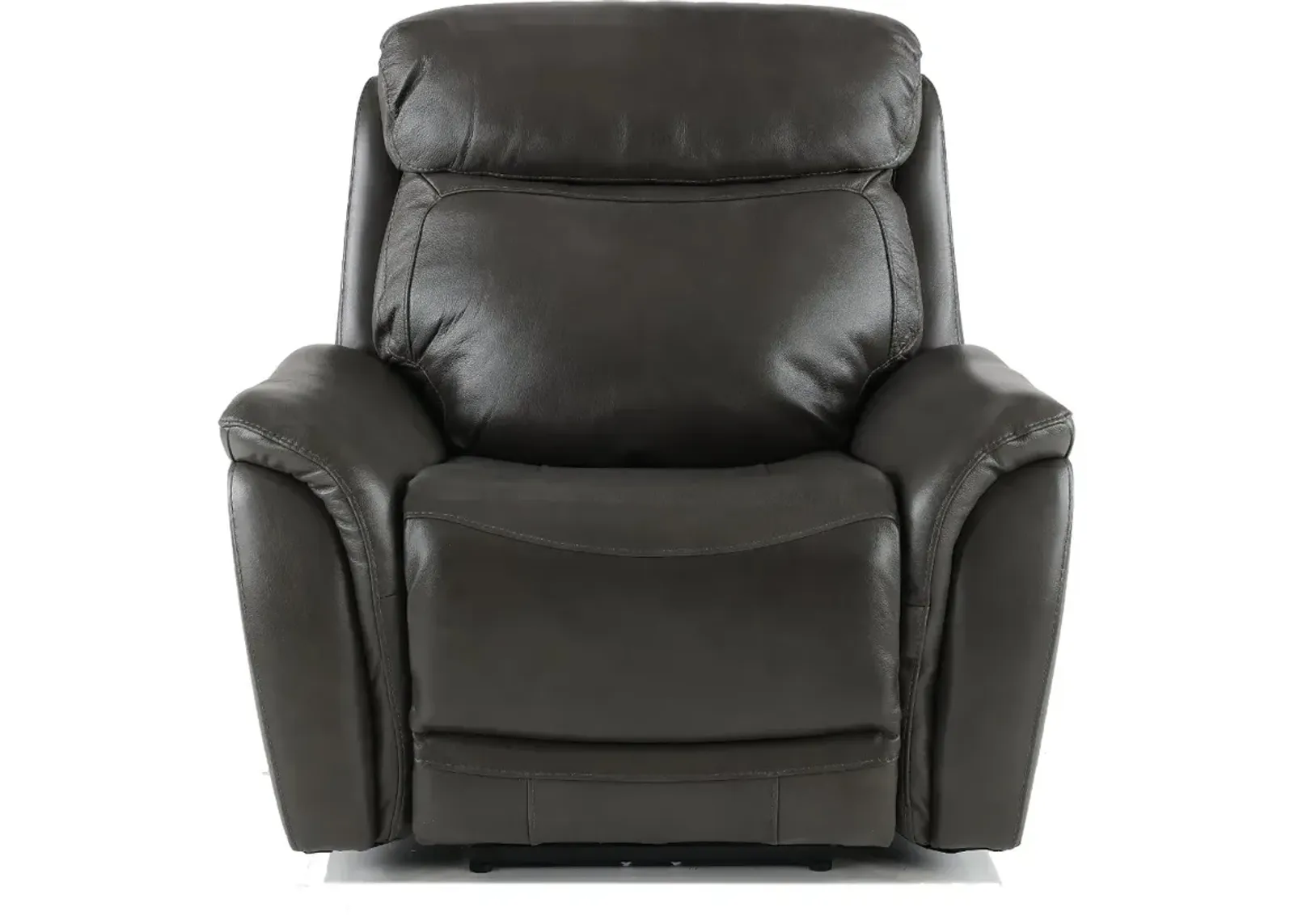 Happy-Happy Gray Leather-Match Power Recliner