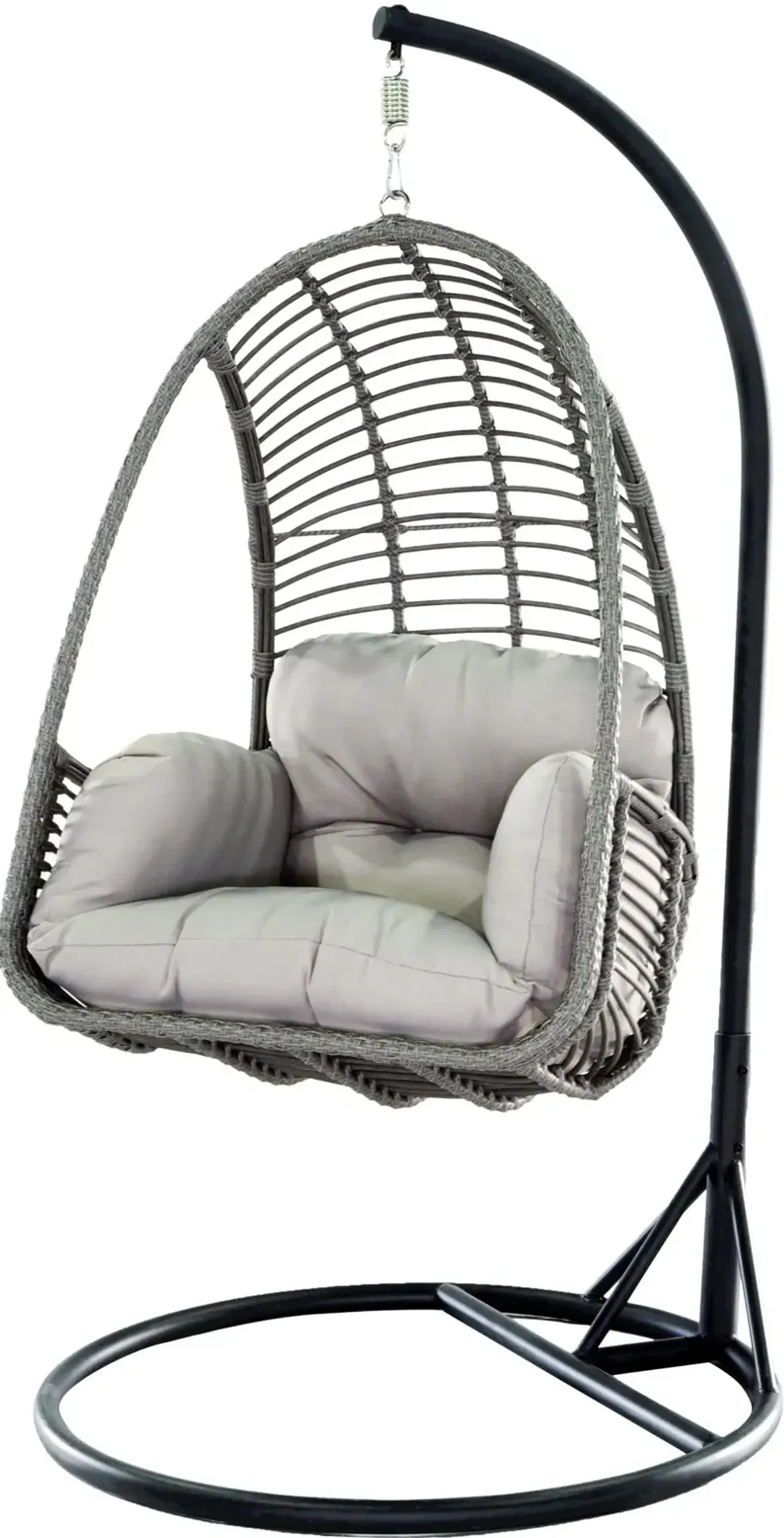 Metal Wicker Outdoor Hanging Chair with Cushion