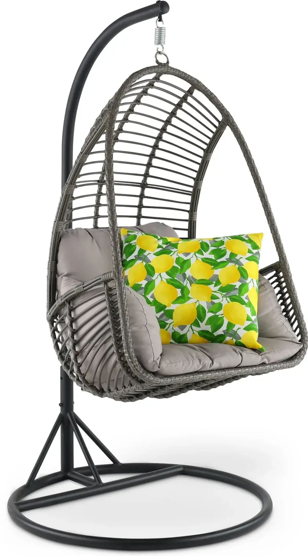 Metal Wicker Outdoor Hanging Chair with Cushion