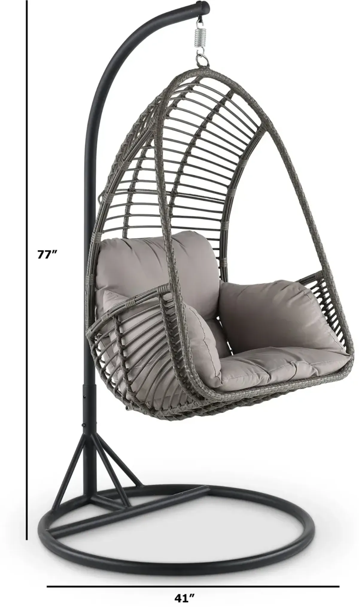 Metal Wicker Outdoor Hanging Chair with Cushion