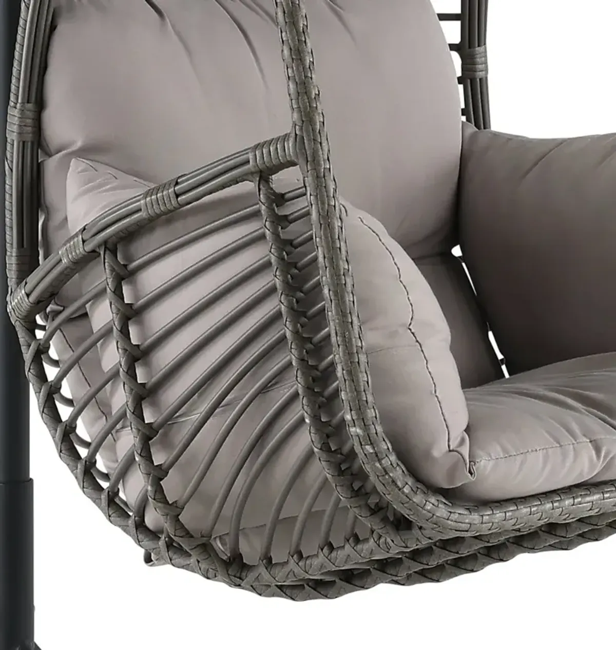 Metal Wicker Outdoor Hanging Chair with Cushion