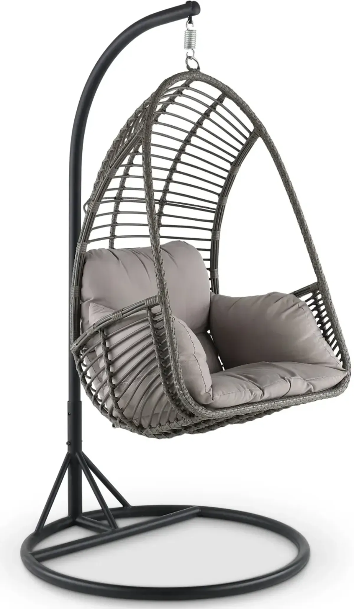 Metal Wicker Outdoor Hanging Chair with Cushion