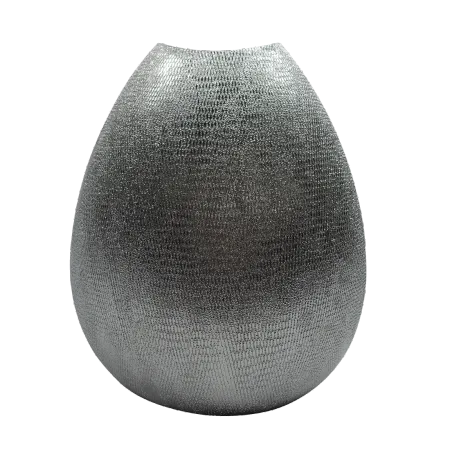 10 Inch Silver Ceramic Vase