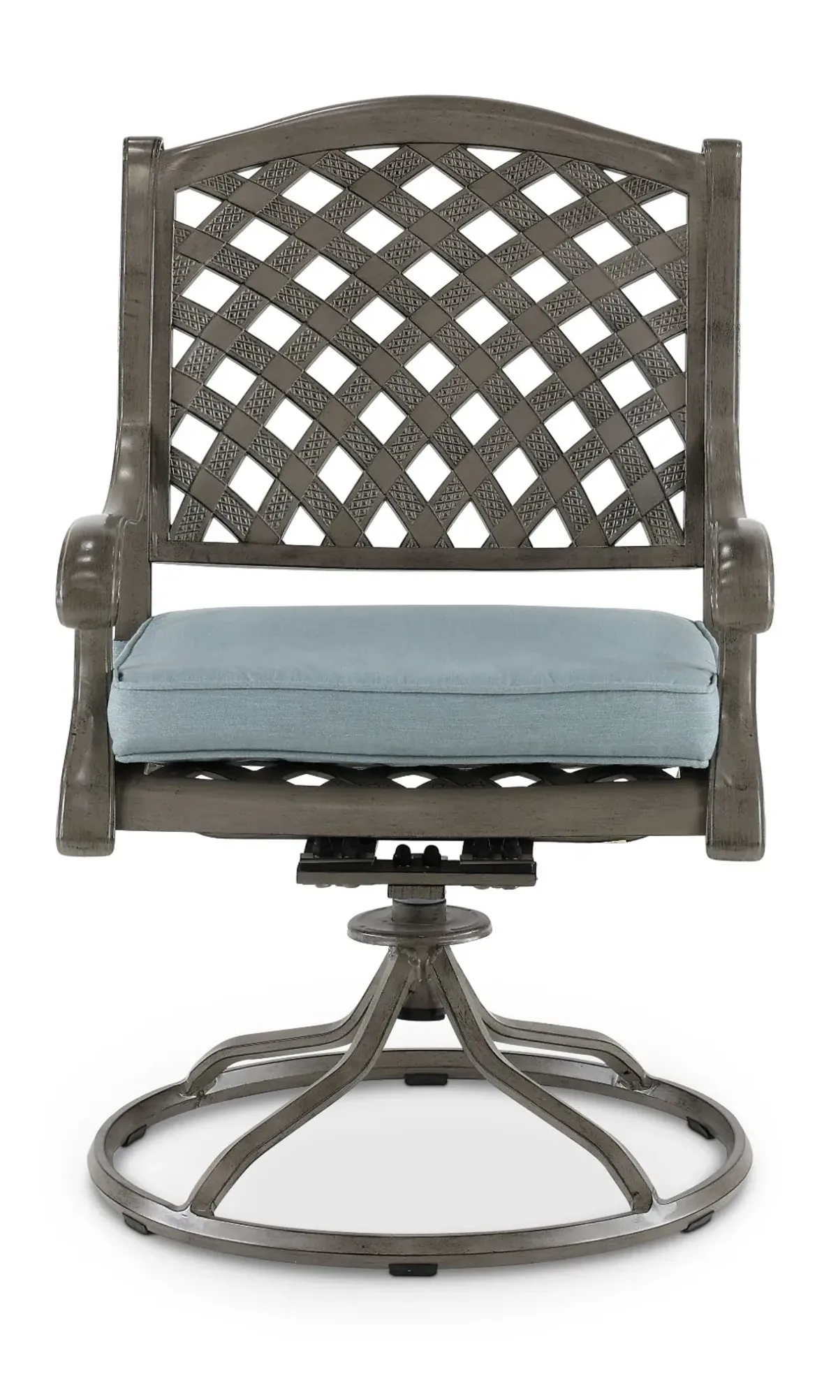Macan Gray and Blue Swivel Rocking Patio Chair