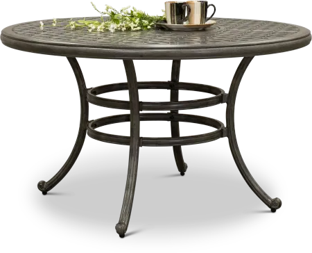 Macan Gray Metal Round Patio Table