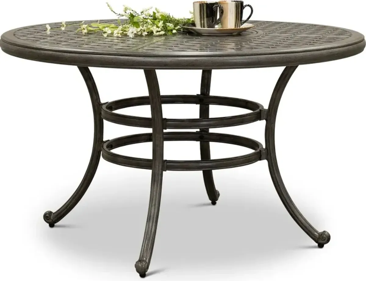 Macan Gray Metal Round Patio Table