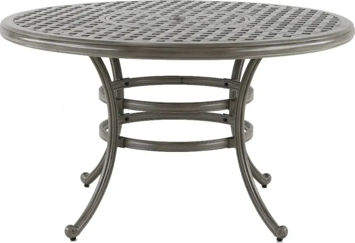 Macan Gray Metal Round Patio Table