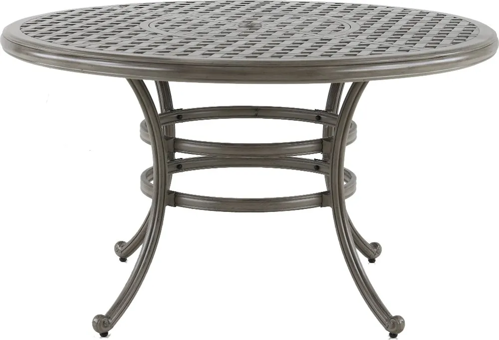 Macan Gray Metal Round Patio Table