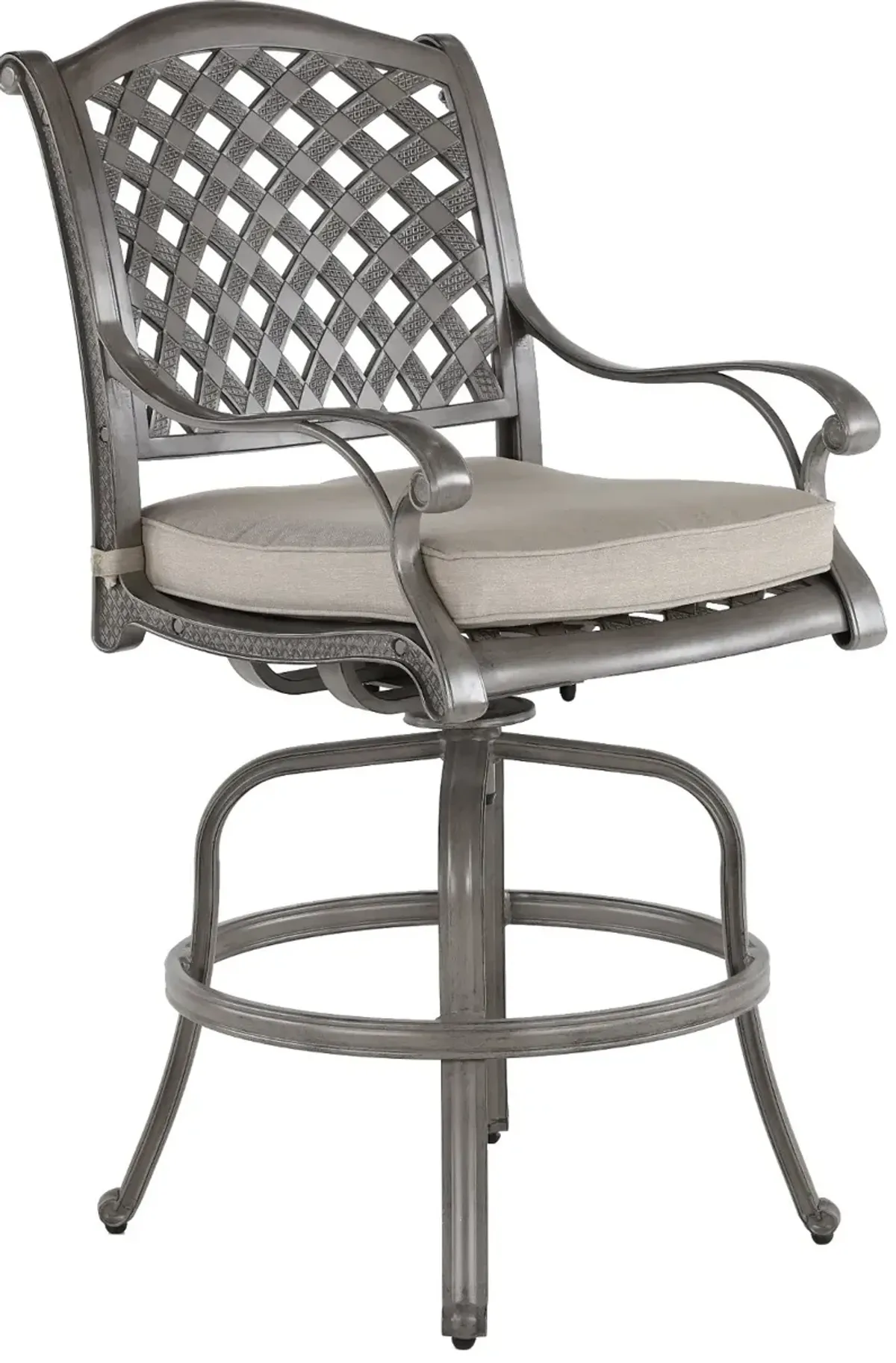 Macan Gray Metal Swivel Patio Counter Height Stool