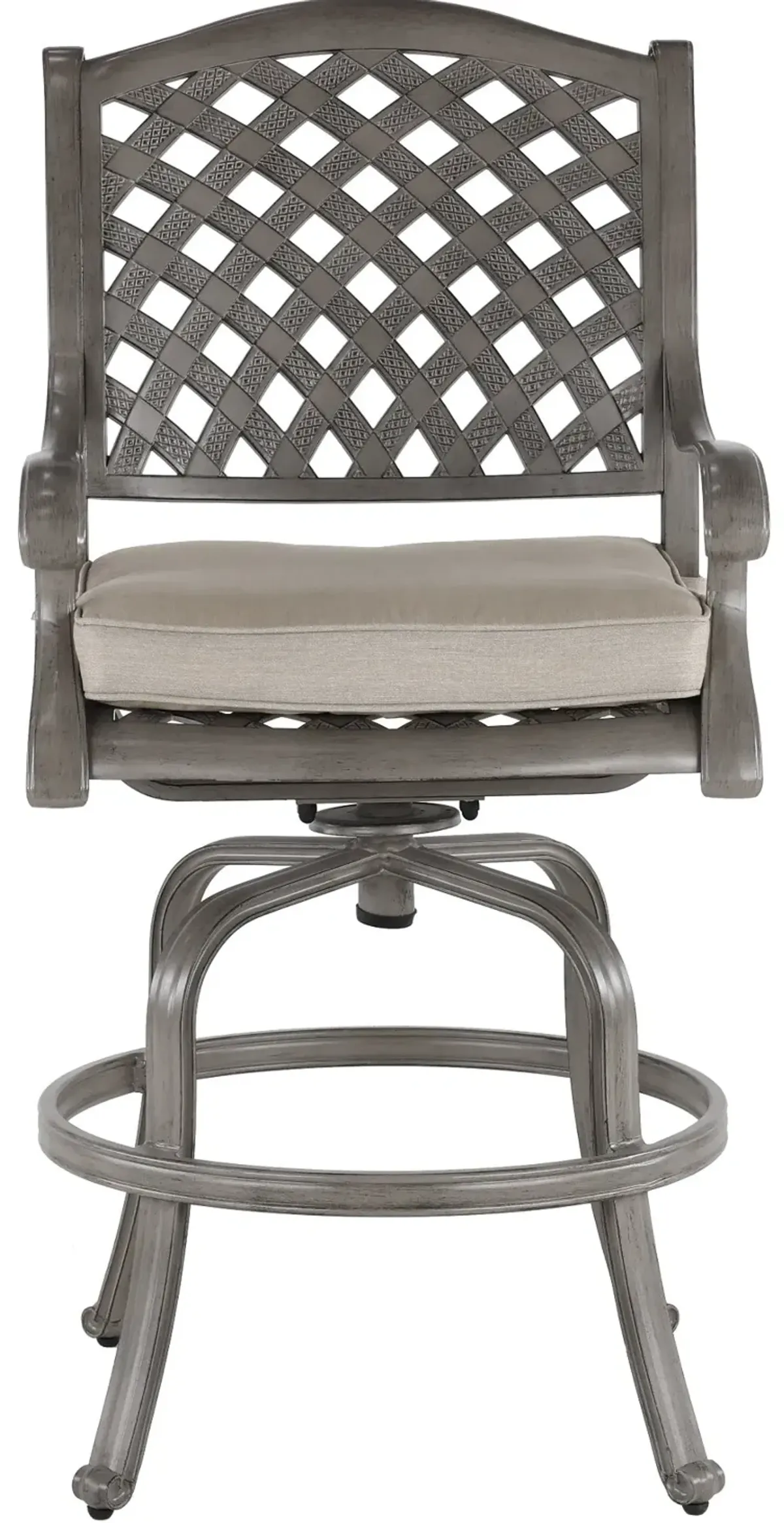 Macan Gray Metal Swivel Patio Counter Height Stool