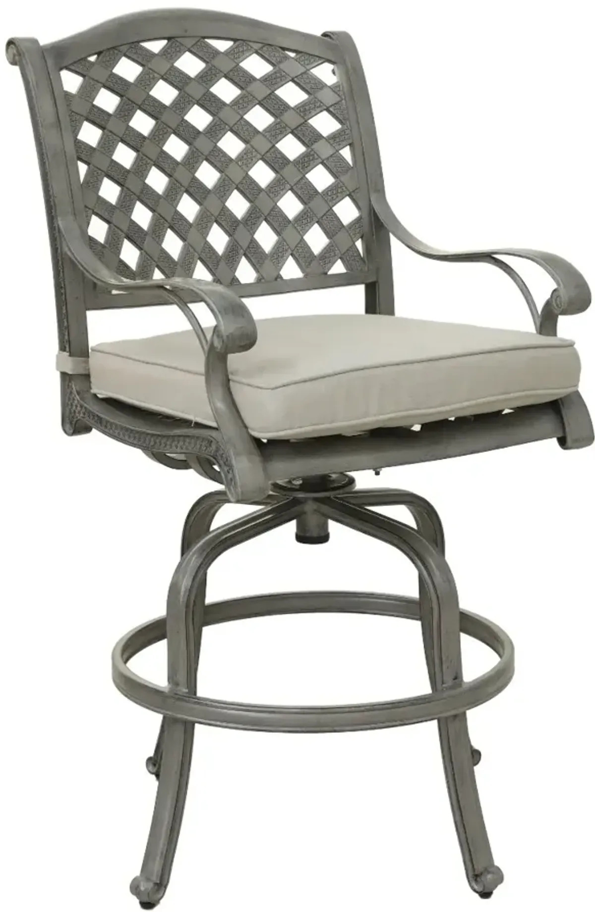 Macan Gray Metal Swivel Patio Counter Height Stool