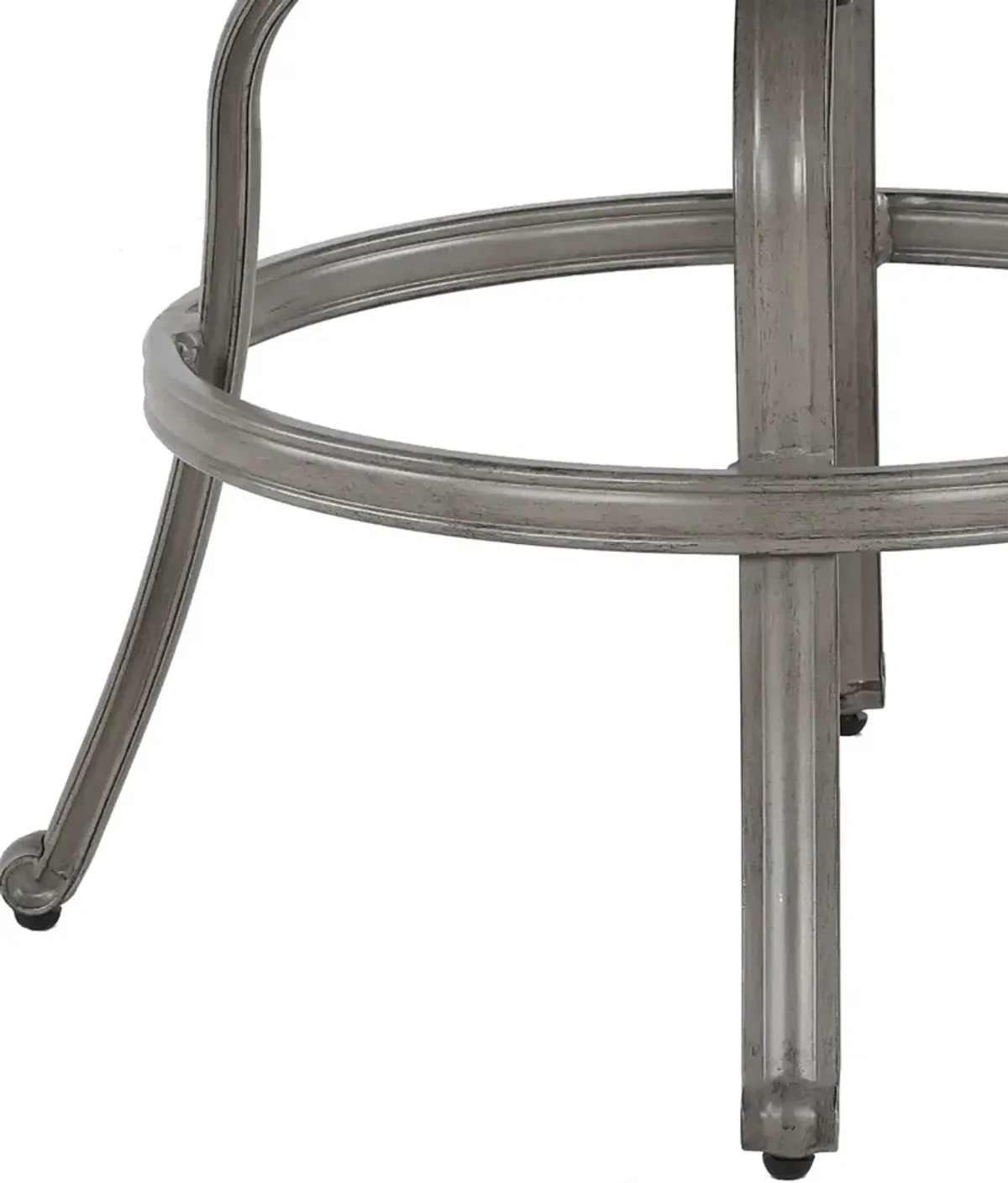 Macan Gray Metal Swivel Patio Counter Height Stool