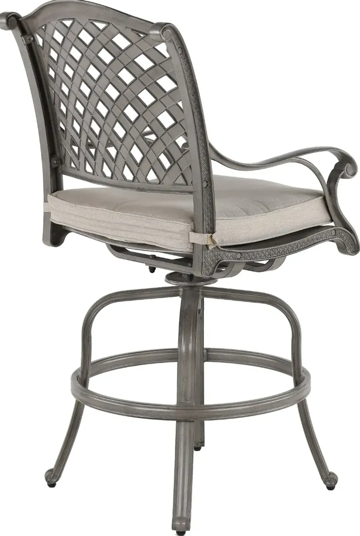 Macan Gray Metal Swivel Patio Counter Height Stool