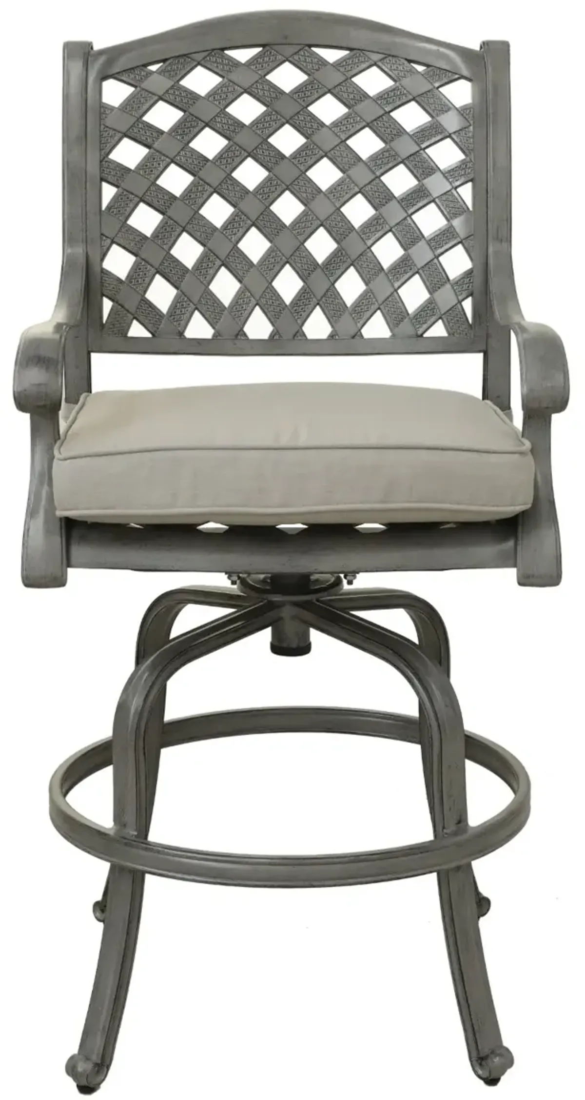 Macan Gray Metal Swivel Patio Counter Height Stool