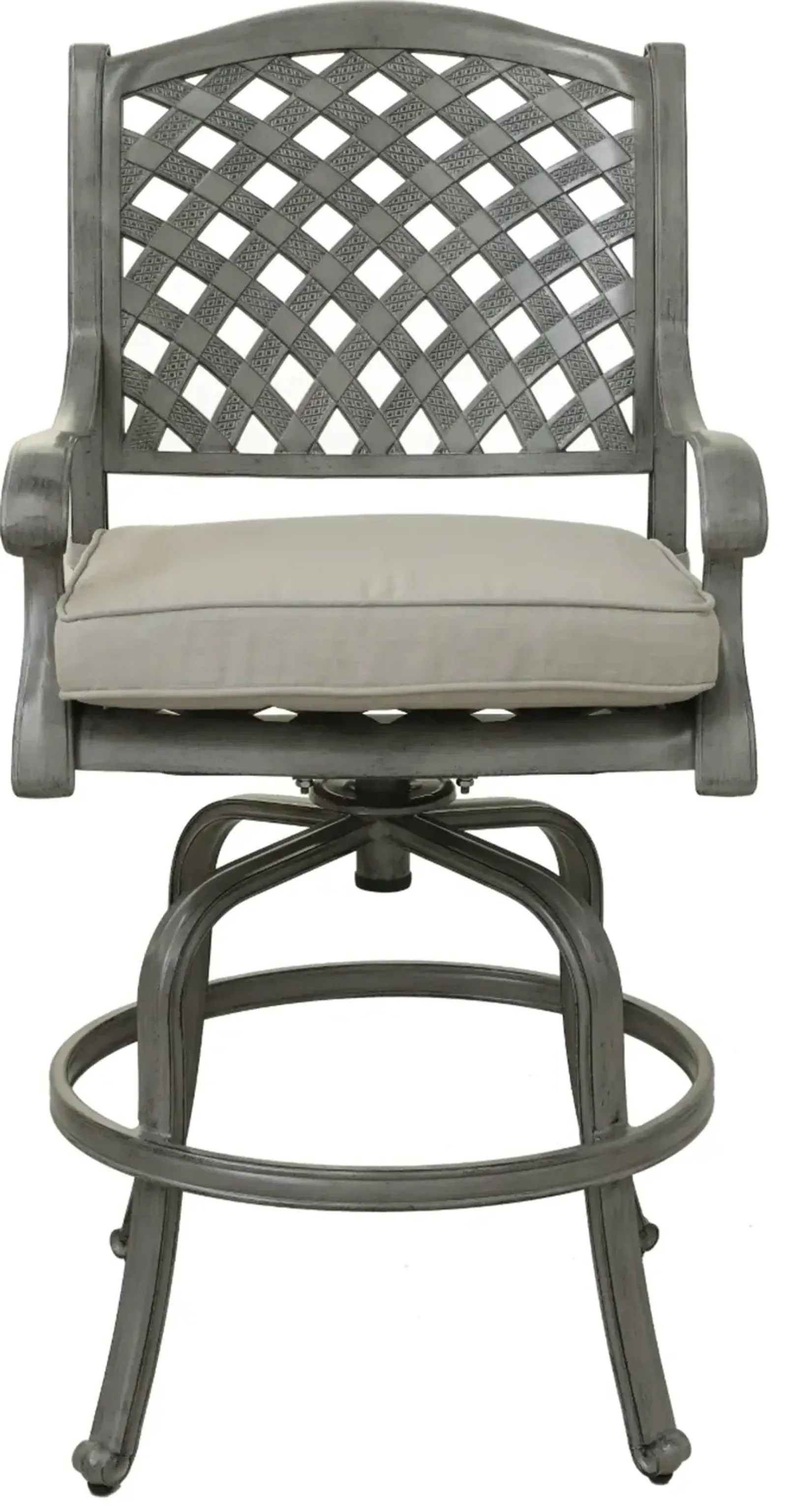 Macan Gray Metal Swivel Patio Counter Height Stool