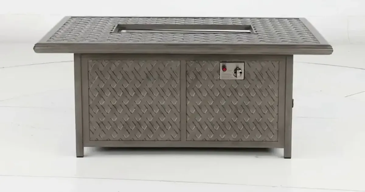 Macan Gray Metal Cast Patio Fire Pit Table