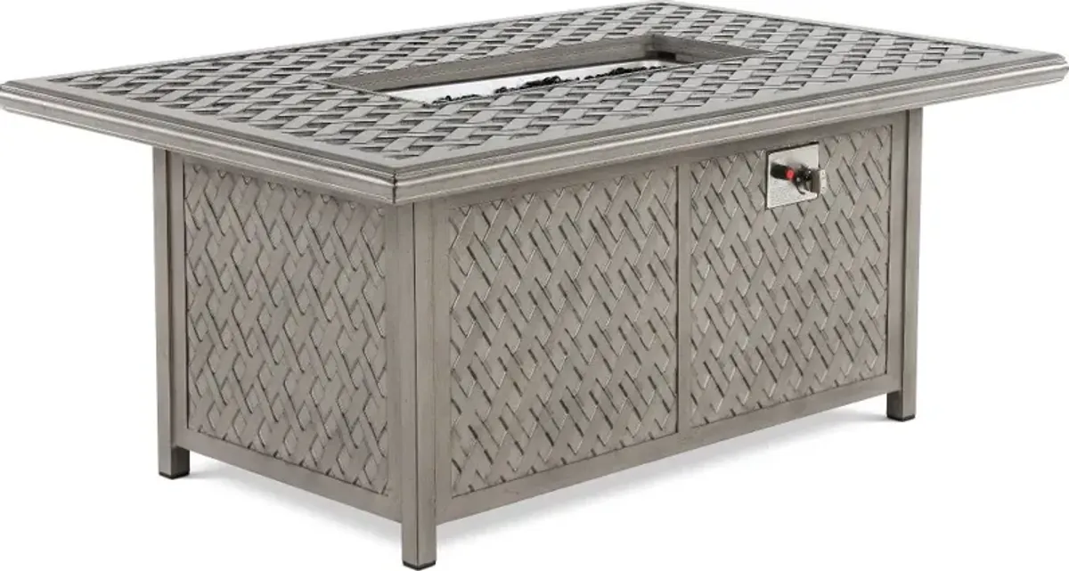 Macan Gray Metal Cast Patio Fire Pit Table