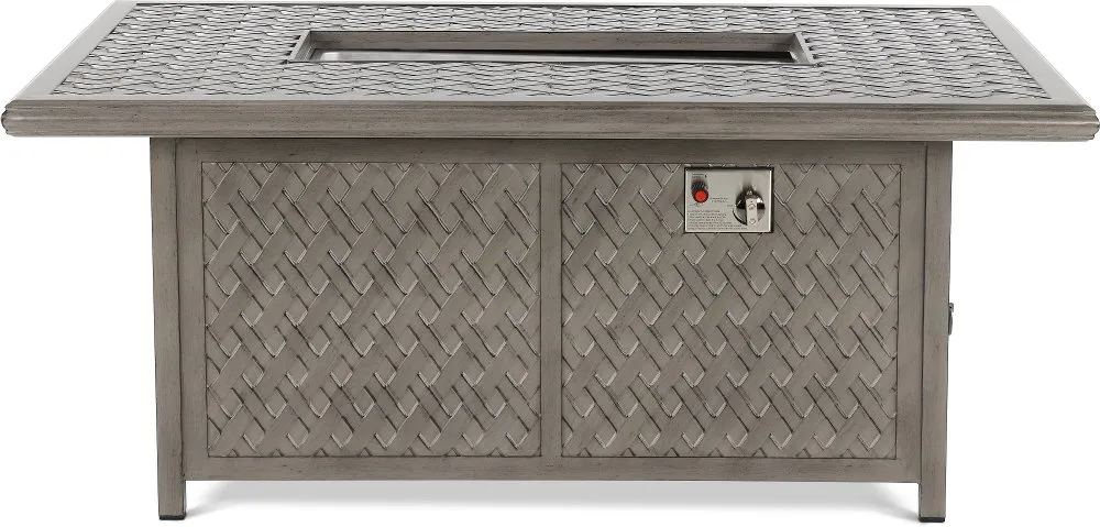 Macan Gray Metal Cast Patio Fire Pit Table