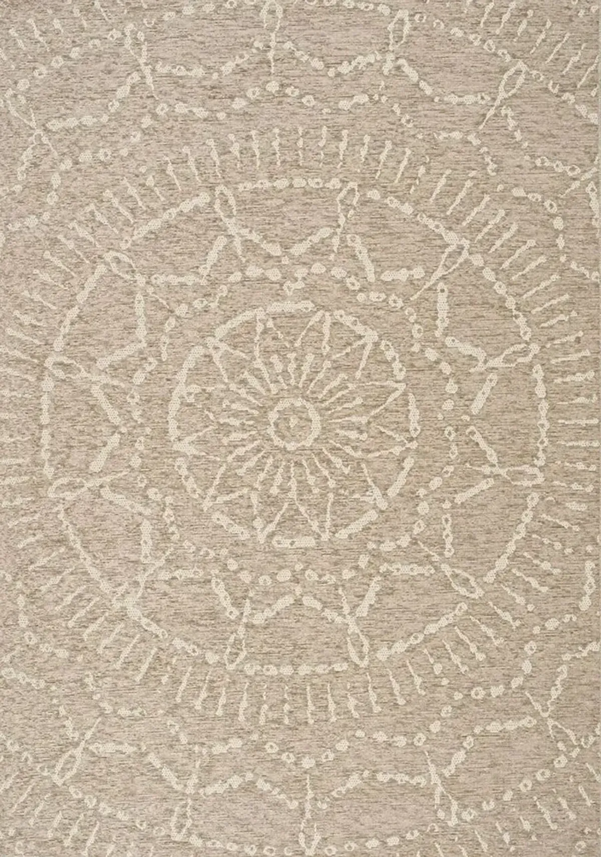 5 x 8 Medium Beige and Cream Indoor-Outdoor Area Rug - Vista