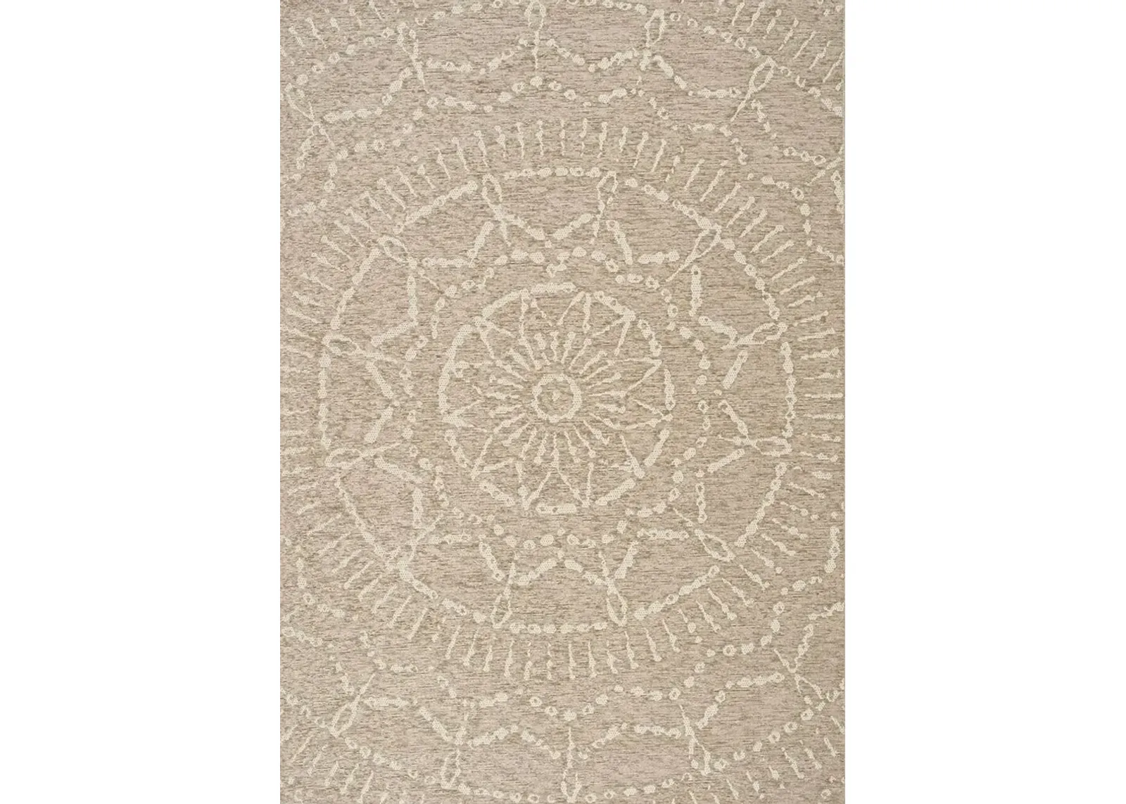 8 x 11 Large Beige and Cream Indoor-Outdoor Area Rug - Vista